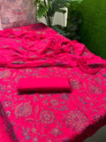 Bareeze Karandi 3PC Suit in Maroon featuring detailed embroidery on shirt with pure crinkle chiffon dupatta
