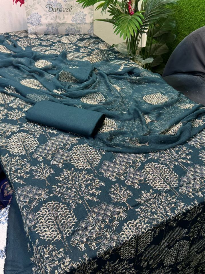 Bareeze Karandi 3PC Suit - Zinc