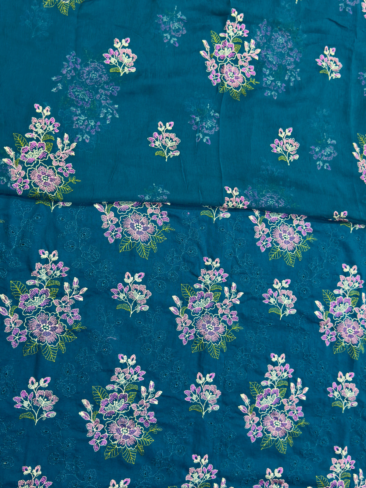 Bareeze Karandi 3pc Suit - Navy Blue