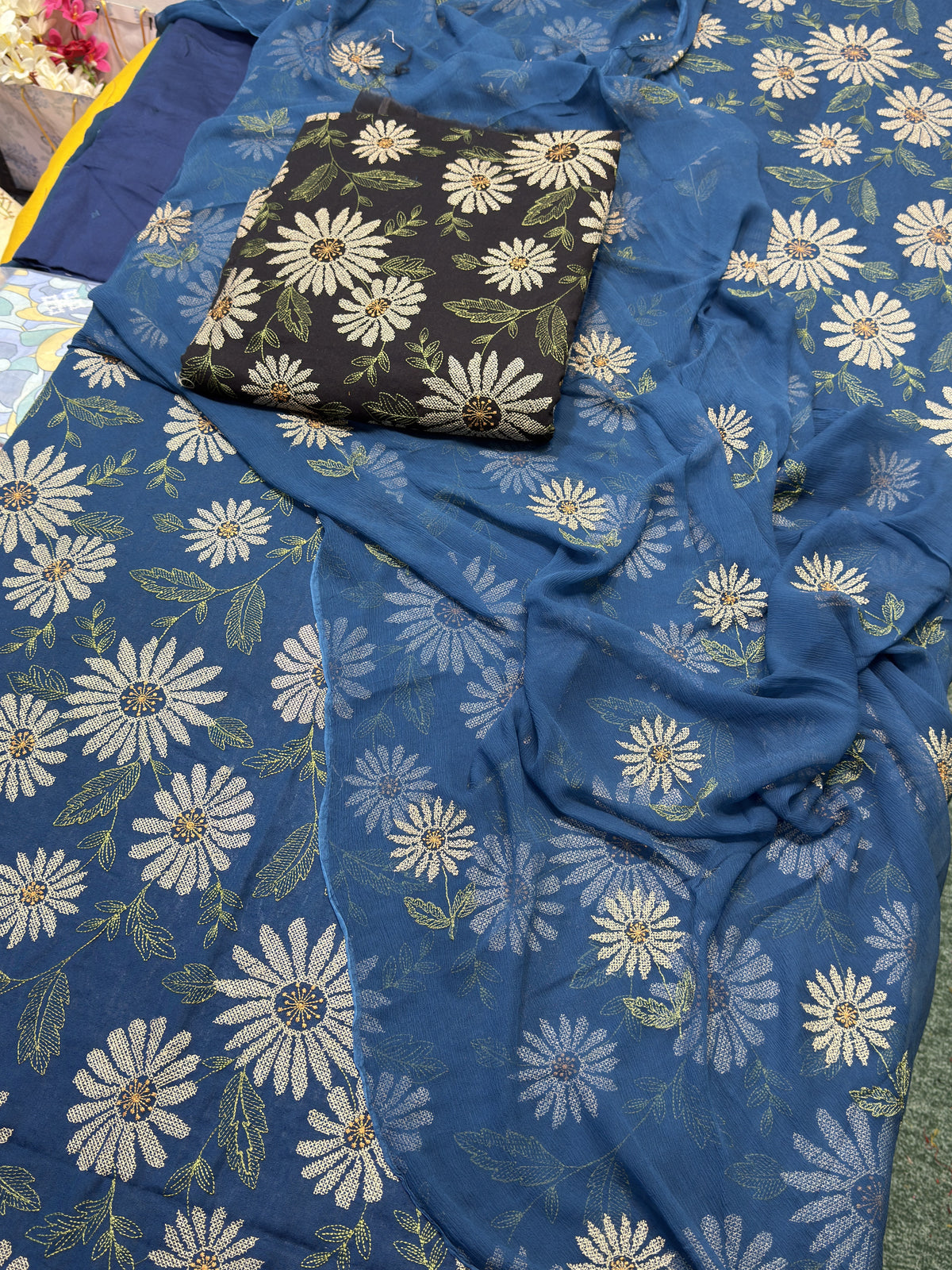 Bareeze 3PC Karandi Suit - Blue