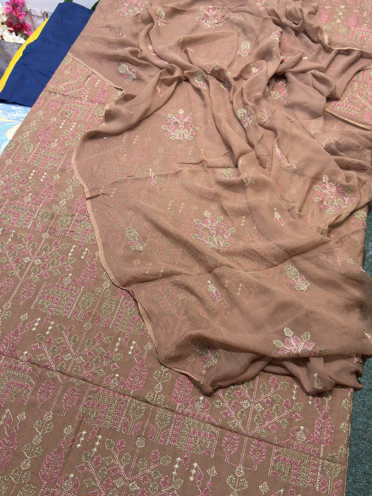 Bareeze 3PC Karandi Suit - Brown