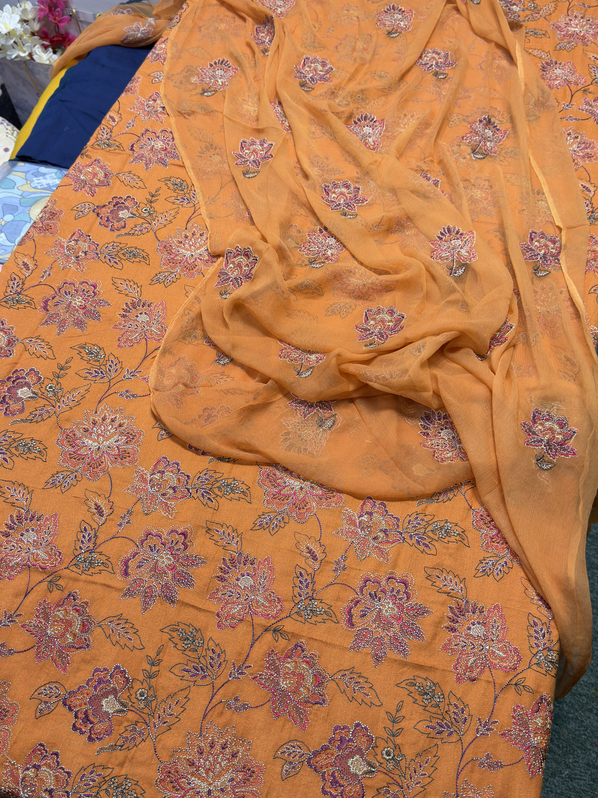 Bareeze 3PC Karandi Suit- Mustard
