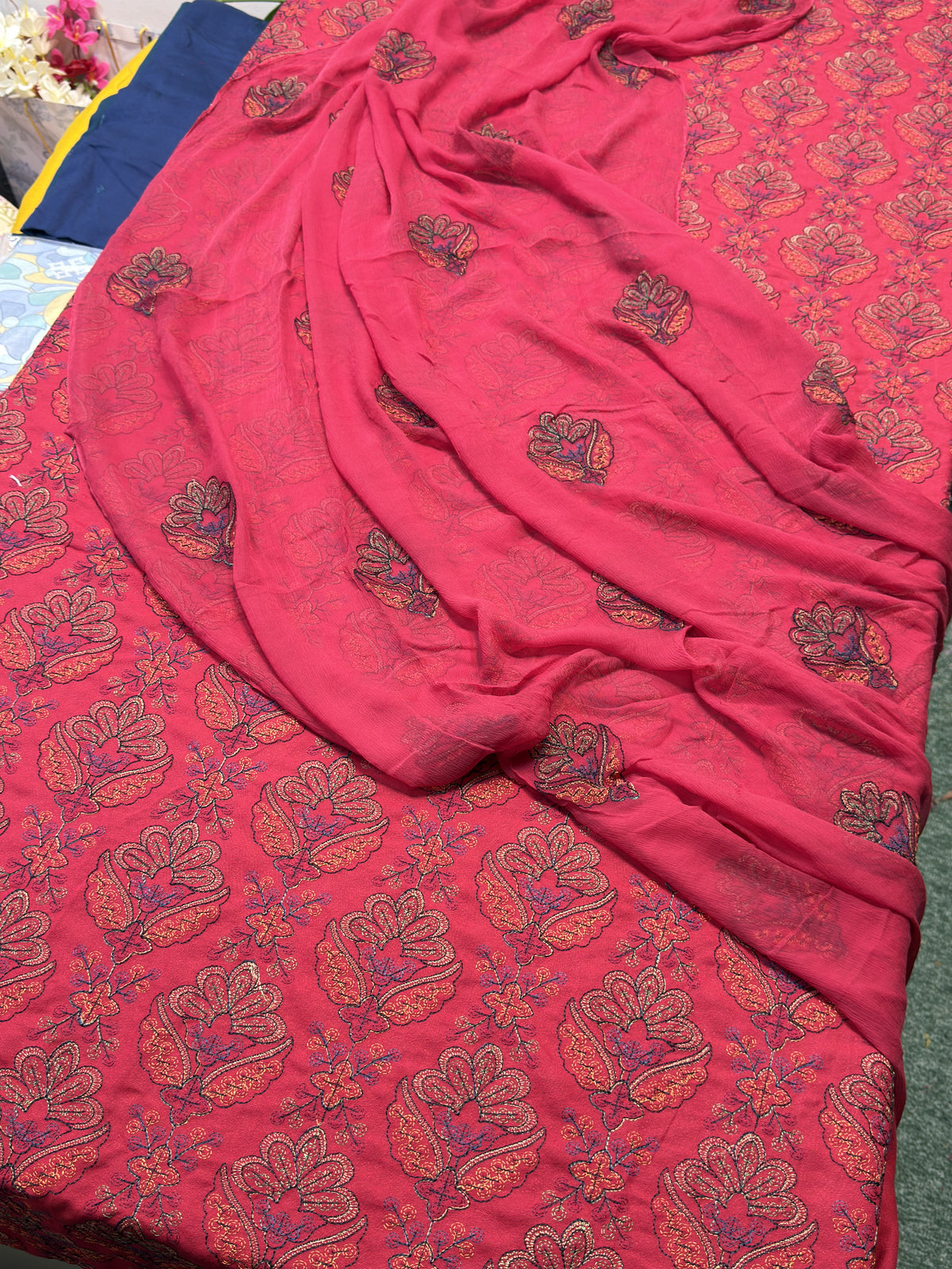 Bareeze 3PC Karandi Suit - Maroon