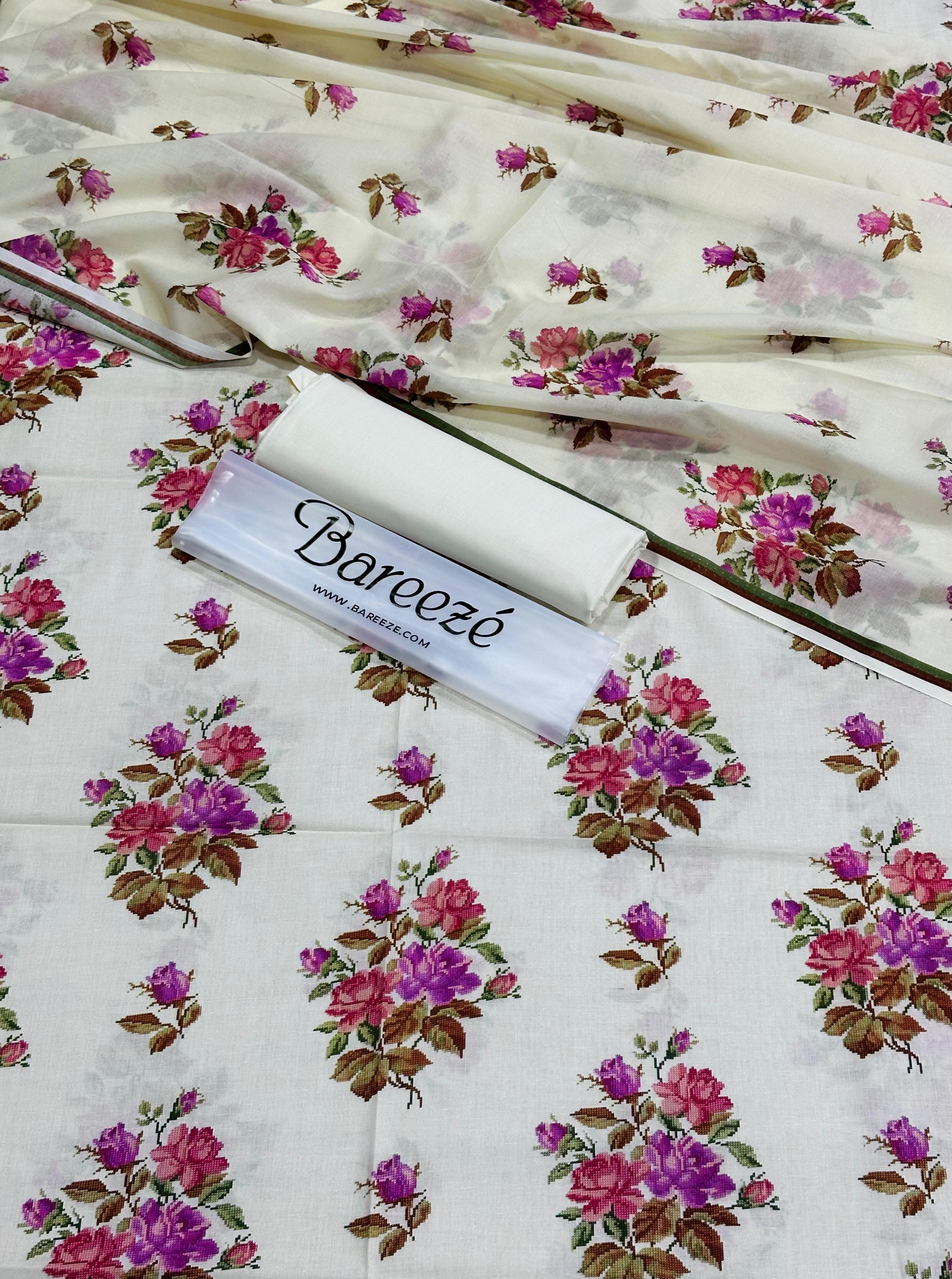 Bareeze Printed Lawn 3PC Suit