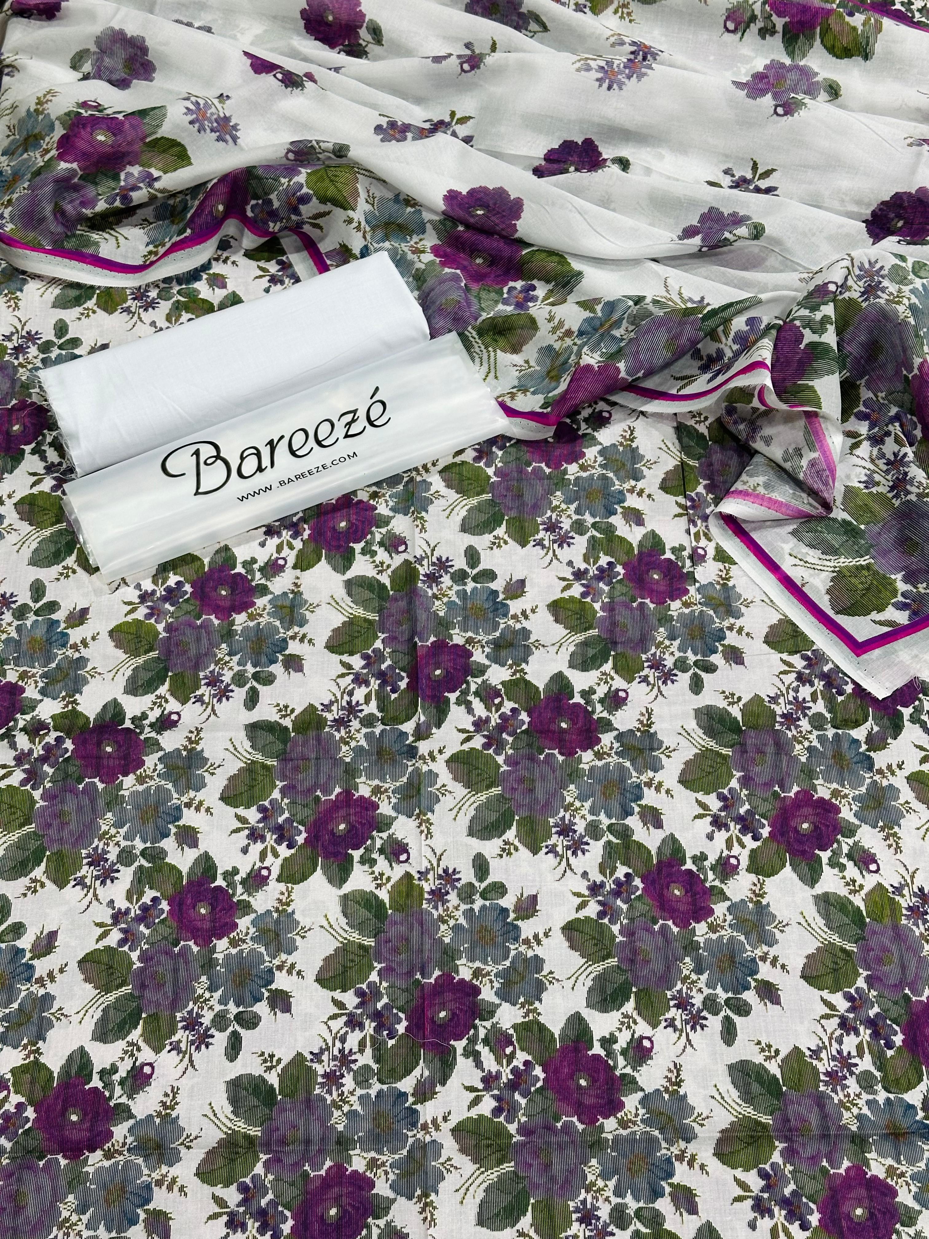Bareeze Printed Lawn 3PC Suit