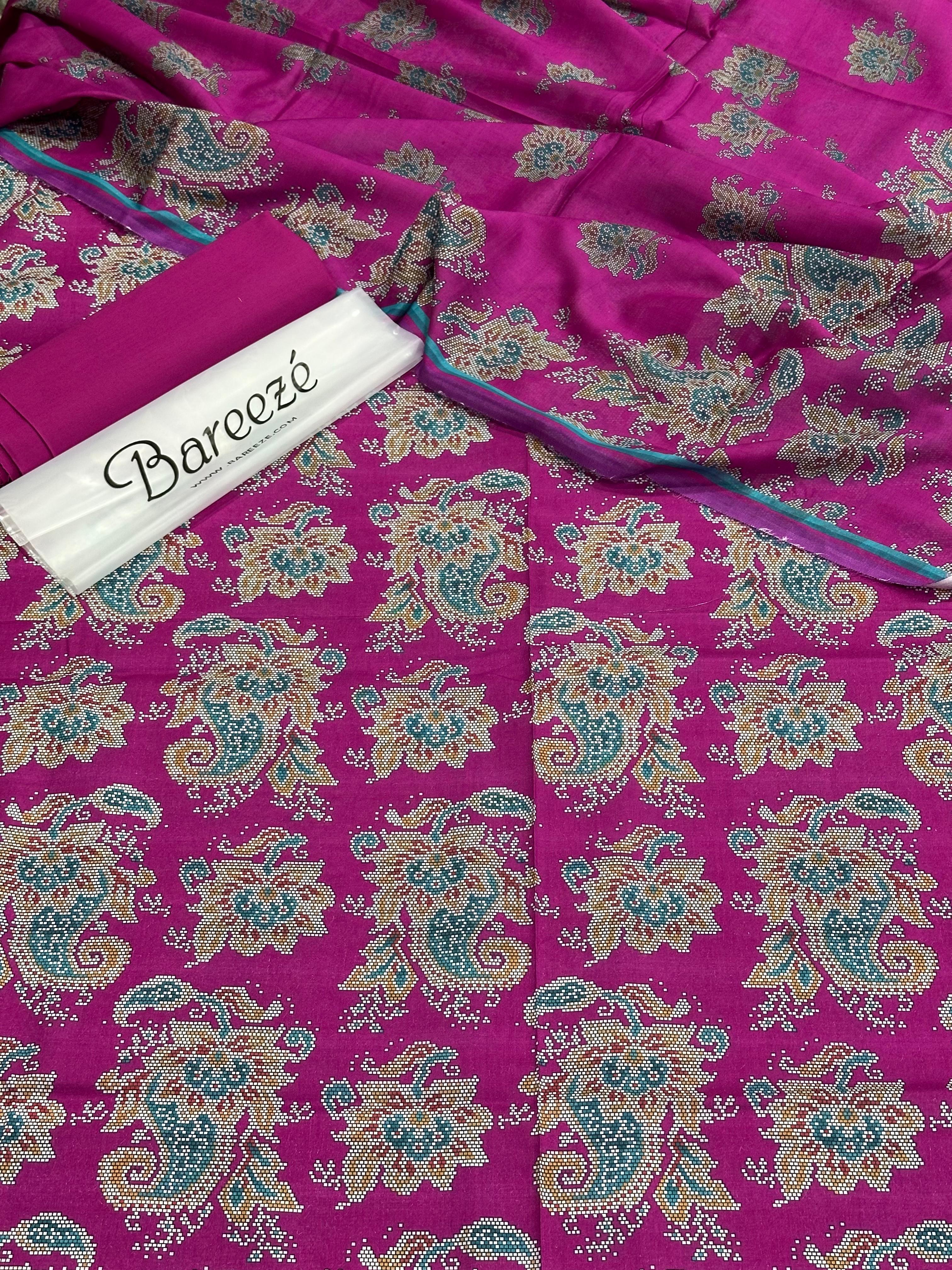 Bareeze Printed Lawn 3PC Suit