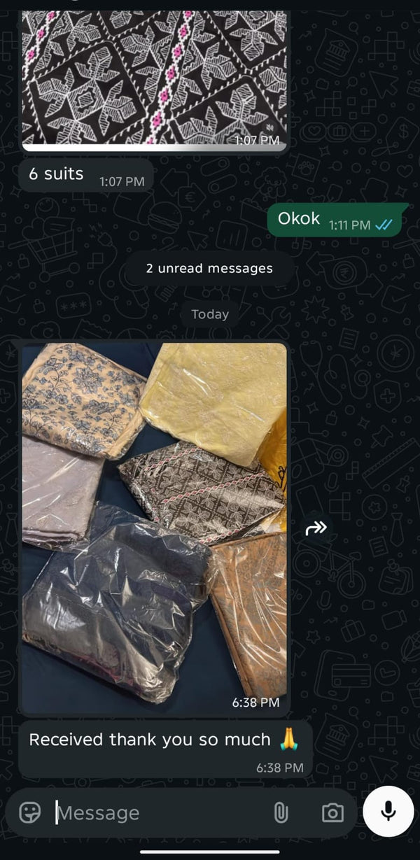 Customer feedback screenshot
