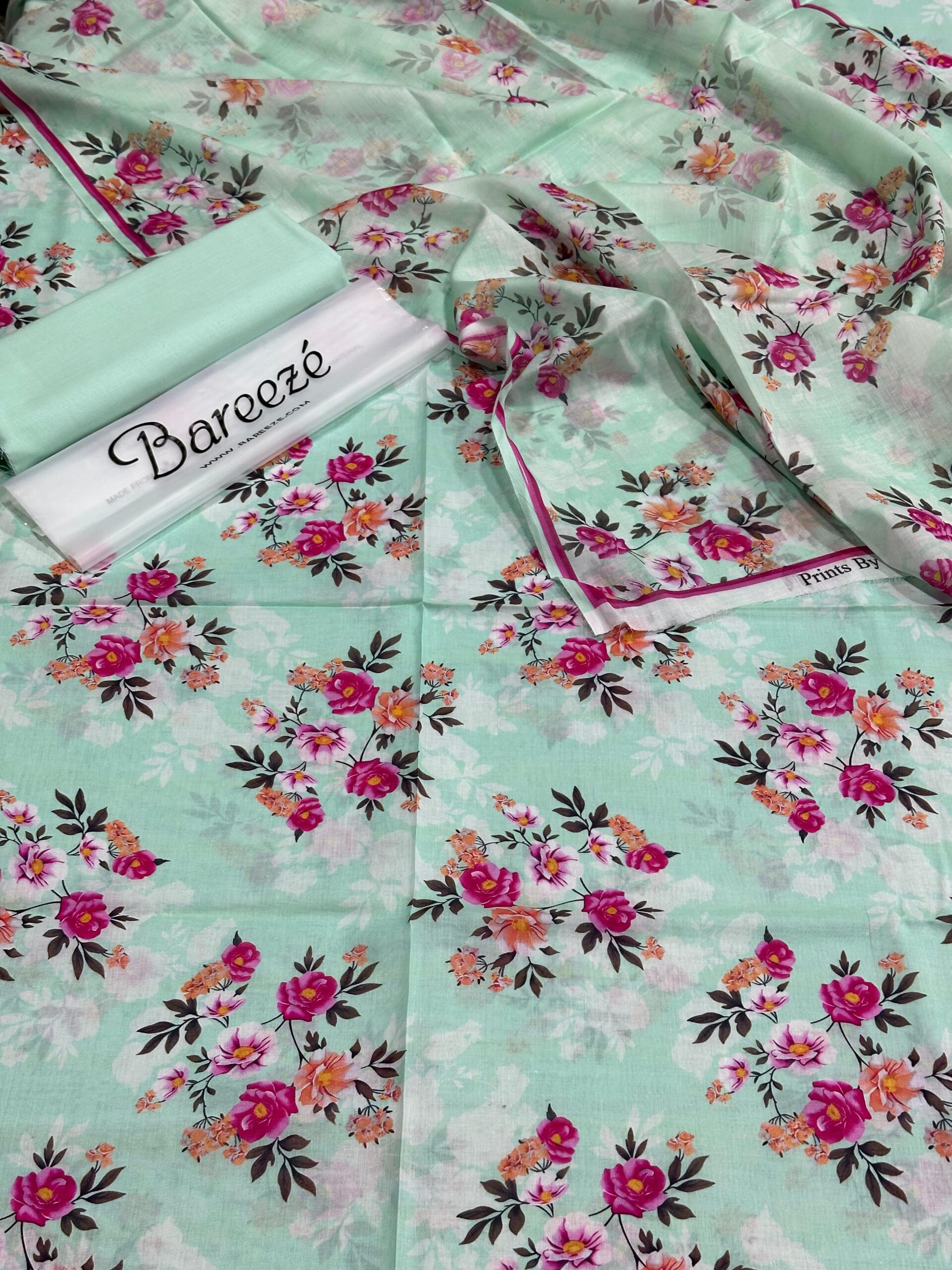 bareeze 3pc printed lawn