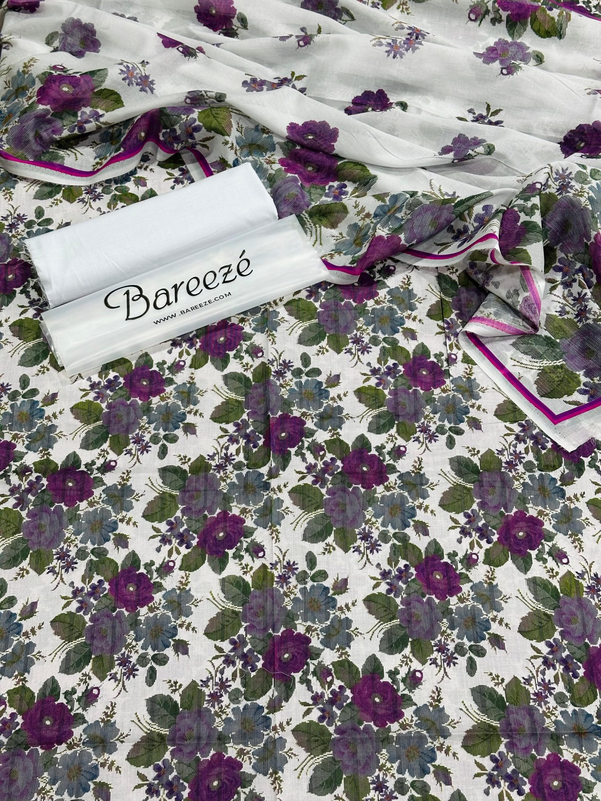 bareeze 3pc printed lawn