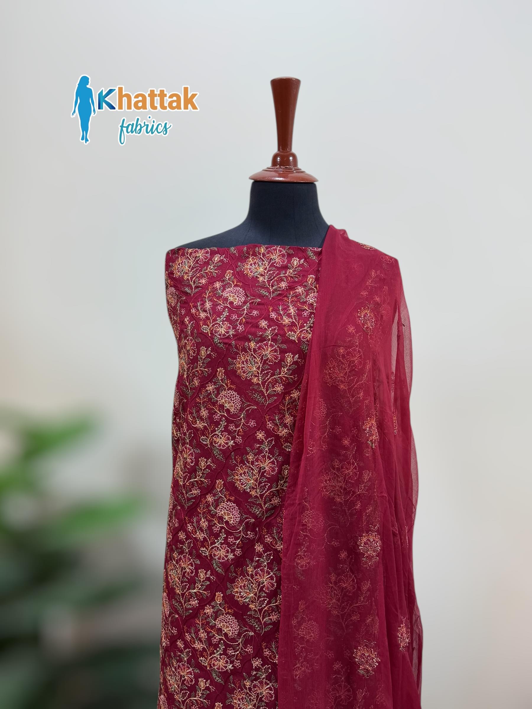 Winter Karandi 3PC KF-123 Embroidered Suit Fabric Set