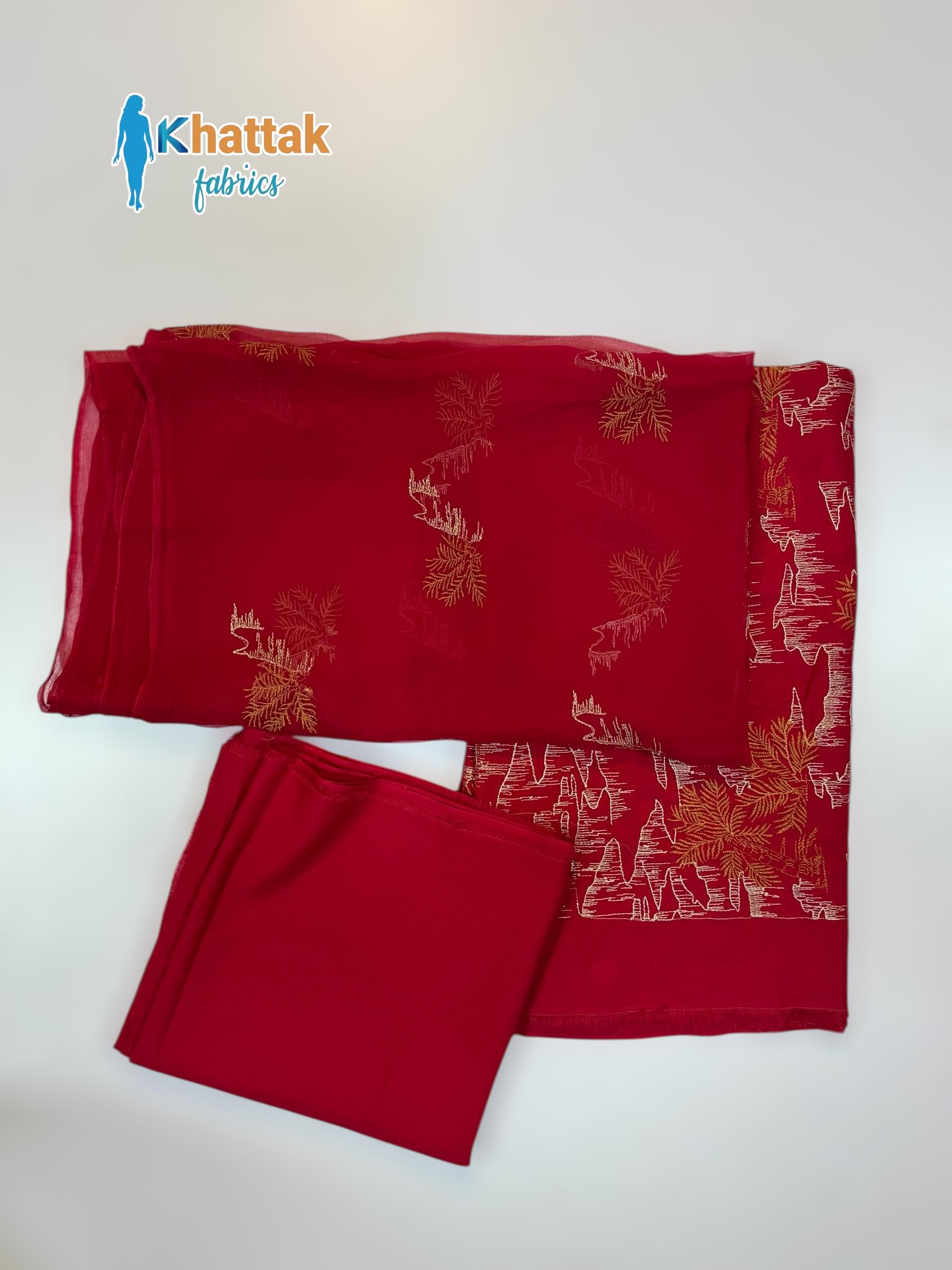 Winter Karandi KF-122 3PC Flat Lay – Embroidered Suit